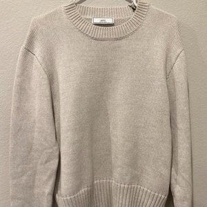 NWT - Ami Paris Alexandre Mattiussi: Luxury Men's Wool Crewneck Sweater, L Beige